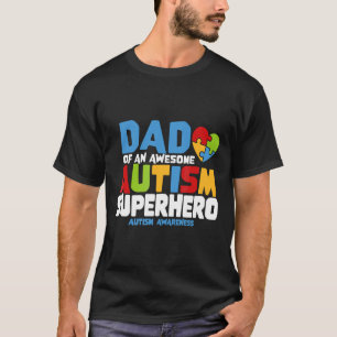 Camiseta Pai Autismo De Um Incrível Autismo Super-Herói Aut
