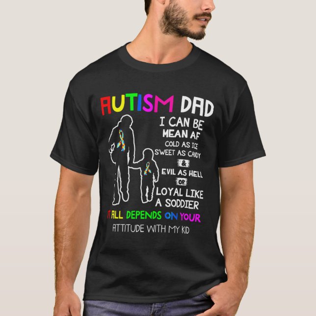 Camiseta Pai Autismo Significa Autismo Autismo Autismo Fita (Frente)