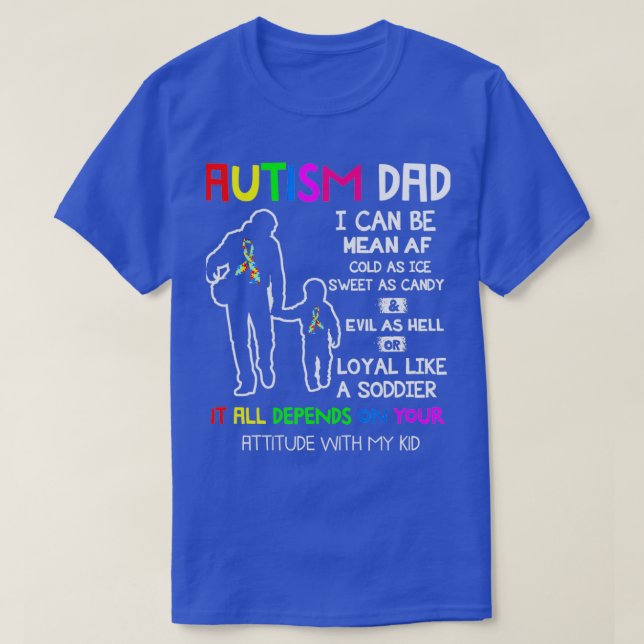 Camiseta Pai Autismo Significa Autismo Autismo Autismo Fita (Frente do Design)