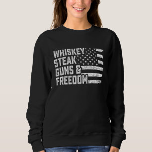 Camiseta Pai Avô Bandeira Americana EUA Whisky Bife Armas F