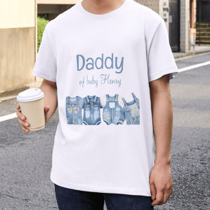 Camiseta Pai Azul Moderno Jean Baby Chá de fraldas