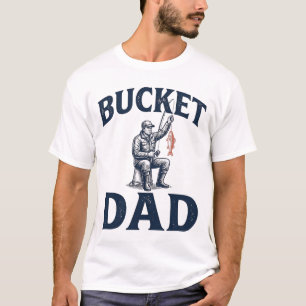 Camiseta Pai Balde Pescaria Desenho de Gravura Vintage_1