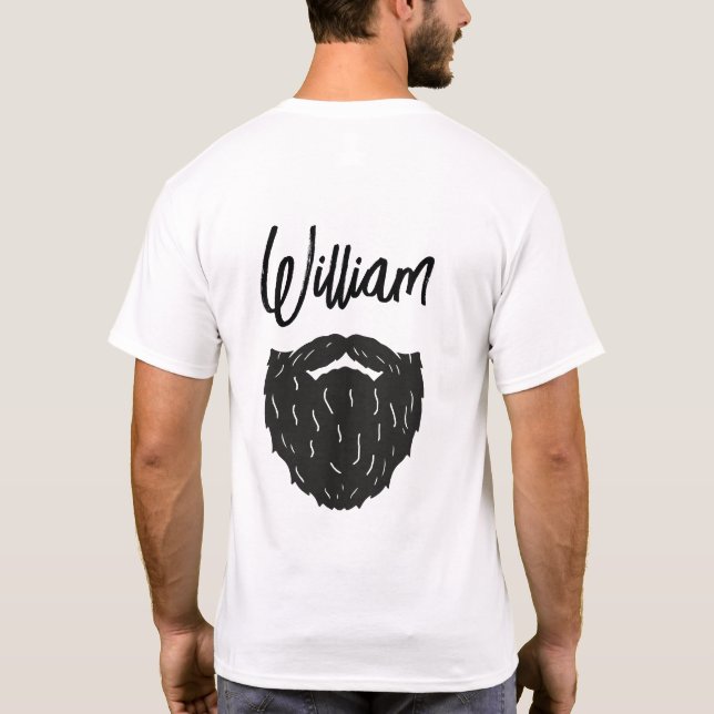 Camiseta Pai Barbudo Personalizado Noun Marido Noun Engraça (Verso)