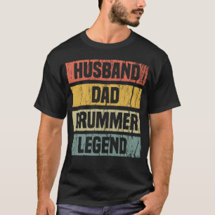 Camiseta Pai Baterista de Rock Roupas de Bateristas Vintage