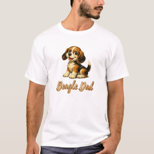 Camiseta Pai Beagle Cachorrinho Fofo Vintage