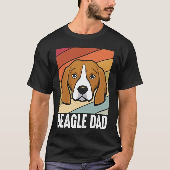 Camiseta Pai beagle pai pai caminhando (Frente)