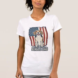 Camiseta Pai Beagle Patriótico Design de Cachorro de Gravur