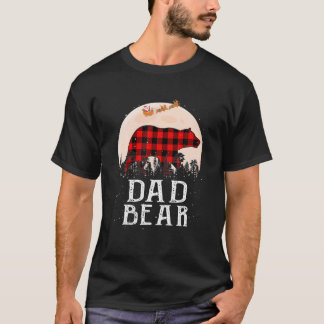 Camiseta Pai Bear Natal Pajama Red Xadrez Buffalo
