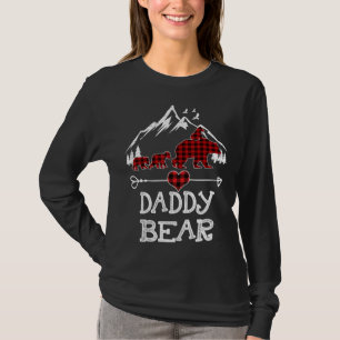 Camiseta Pai Bear Natal Pajama Red Xadrez Buffalo Fami