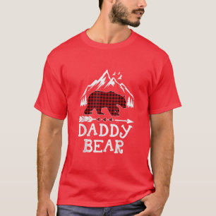 Camiseta Pai Bear Natal Pajama Red Xadrez Buffalo Fami
