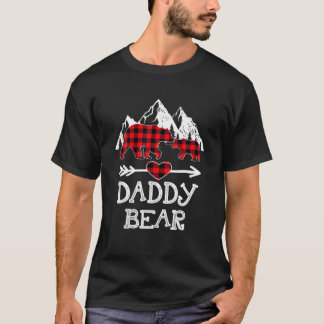 Camiseta Pai Bear Natal Pajama Red Xadrez Buffalo Fami
