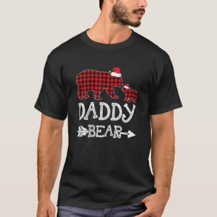Camiseta Pai Bear Natal Pajama Red Xadrez Buffalo Fami