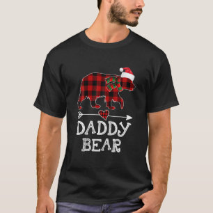 Camiseta Pai Bear Natal Pajama Red Xadrez Buffalo Fami