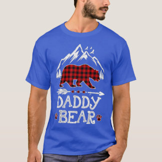 Camiseta Pai Bear Natal Pajama Red Xadrez Buffalo Fami