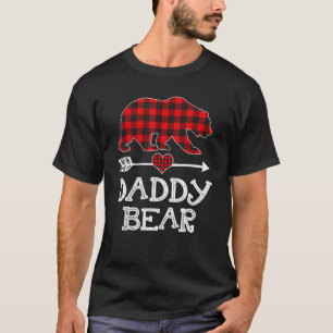 Camiseta Pai Bear Natal Pajama Red Xadrez Buffalo Fami