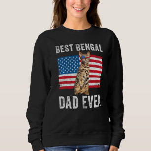 Camiseta Pai Bengal American Flag Bengal Cat Owner Gatinho