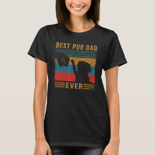 Camiseta Pai Best Pug Ever Vintage Retro Legal Pug