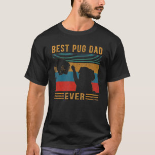 Camiseta Pai Best Pug Ever Vintage Retro Legal Pug