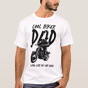 Camiseta Pai Biker DIA DE OS PAIS Base de base clara
