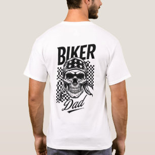 Camiseta Pai Biker   Motociclo de Sinalizador Crânio e Veri