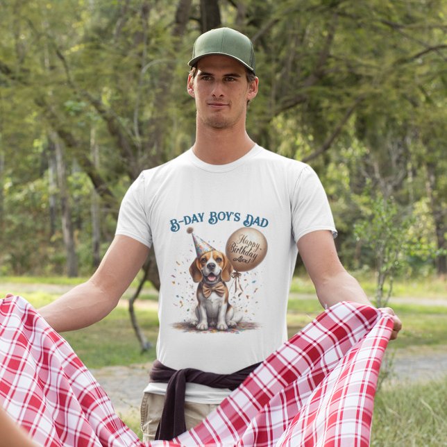 Camiseta Pai Birthday Beagle Dog Balloon Personalizado (Criador carregado)