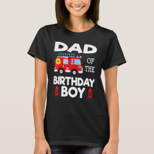 Camiseta Pai Birthday Boy Fire Truck Toddler Bombeiro Pa