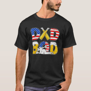 Camiseta Pai Bod Bebendo Love Gym Funny USA Flag Fath