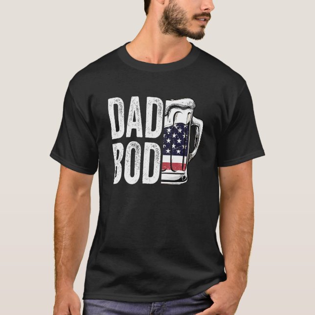 Camiseta Pai Bod Beer American Flag America Beer Fathers Da (Frente)