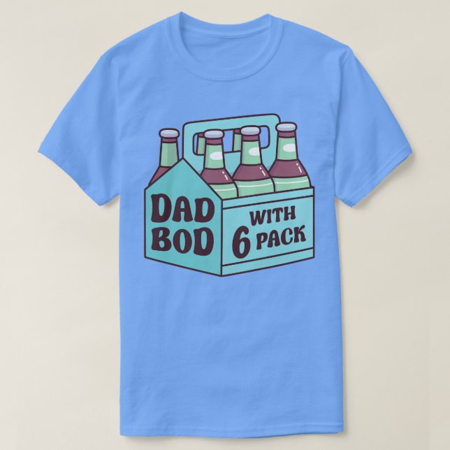 Camiseta Pai Bod Com Seis Embalagens De Cerveja Engraçado (Frente do Design)