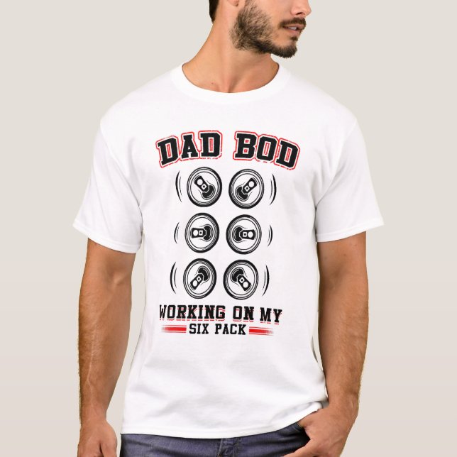 Camiseta Pai Bod Trabalhando Em Meu Dia de os pais De Cerve (Frente)