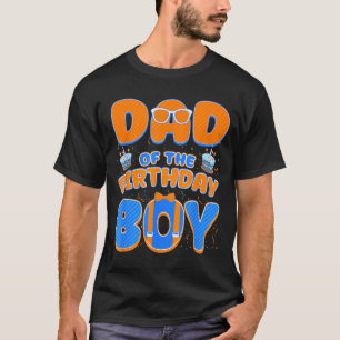 Camiseta Pai Bonito Do Menino Do Aniversário Combinando Azu