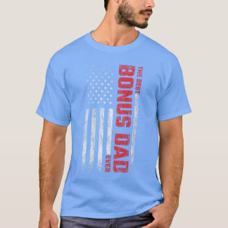 Camiseta Pai Bonus Bandeira Americana nas Costas Melhor Pai