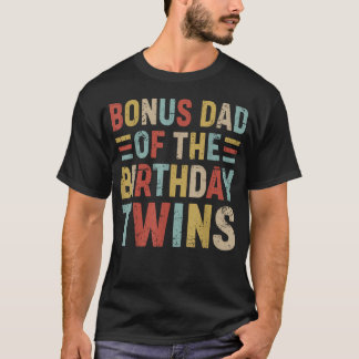 Camiseta Pai Bônus Dos Gêmeos De Aniversário Conjunto Combi