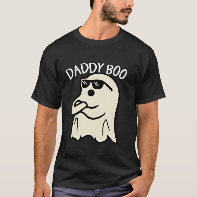 Camiseta Pai Boo Halloween Família Correspondente Fantasma  (Frente)