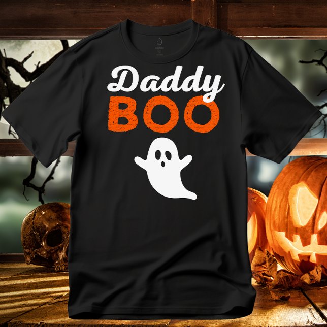Camiseta Pai Boo Laranja Fora de Halloween Correspondente (Criador carregado)