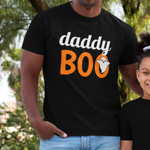 Camiseta Pai Boo Orange Black Halloween Family Corresponden