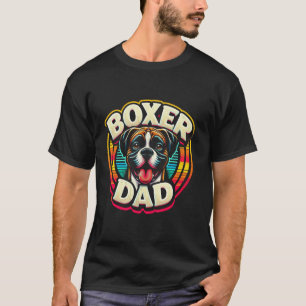 Camiseta Pai Boxer Divertido Cachorro Boxer Animal de Estim