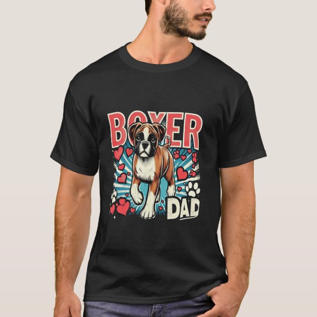 Camiseta Pai Boxer para Amantes de Cachorro Boxer (Frente)