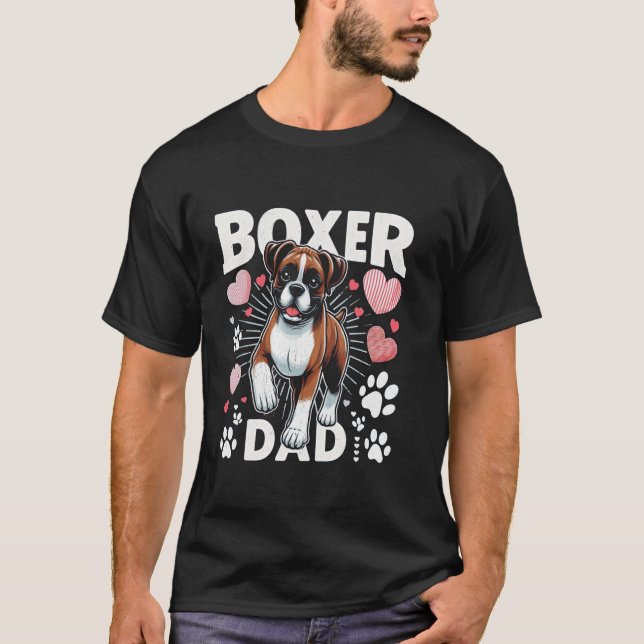 Camiseta Pai Boxer para Amantes de Cachorro da Raça Boxer (Frente)