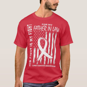 Camiseta Pai Branco Da Fita Na Lei Sensibilização Do Cancer