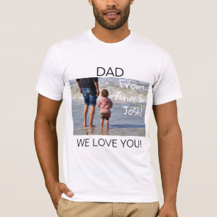 Camiseta Pai Branco, Nós Te Amo. Foto do dia de os pais