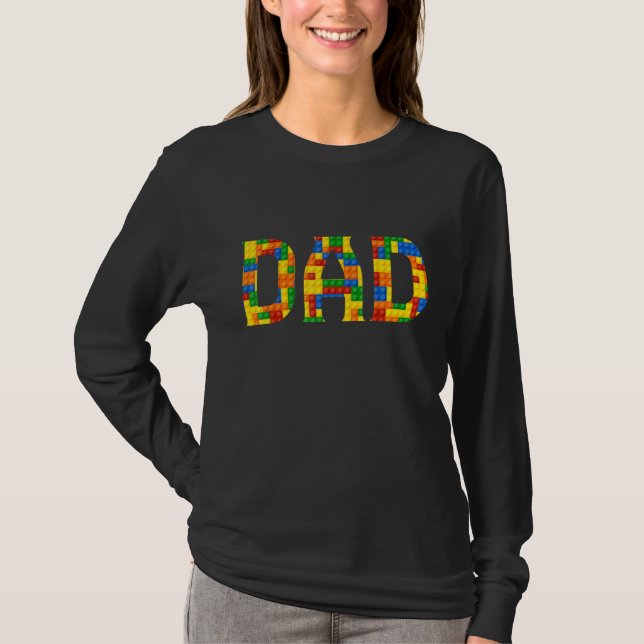 Camiseta Pai Brick Builder bloqueia o Master Builder pais D (Frente)
