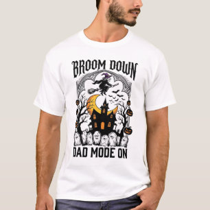 Camiseta Pai Bruxa Halloween Vassoura Quebrou Gráfico Vinta