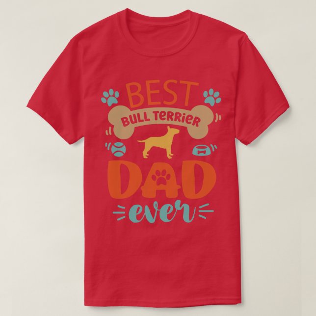Camiseta Pai Bull Terrier Dog (Frente do Design)