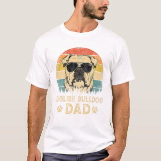 Camiseta Pai Cachorro Bulldog Inglês Vintage