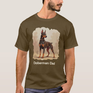 Camiseta Pai Cachorro Doberman Pinscher Marrom Ferrugem Ver