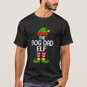 Camiseta Pai Cachorro Elfo Natal Família Correspondente Esq