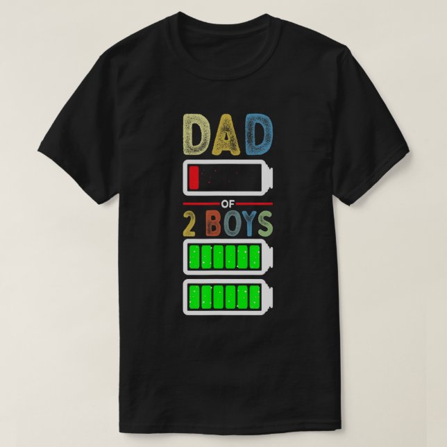 Camiseta Pai Cansado de 2 Dois Meninos Gordura Fungada com  (Frente do Design)