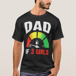Camiseta Pai Cansado De 3 Meninas Pai Com Três Crianças L
