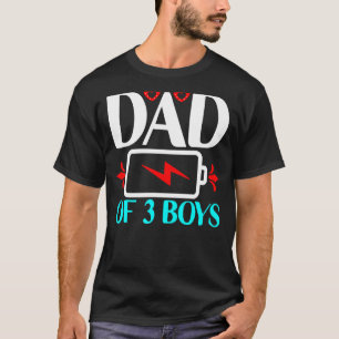 Camiseta Pai Cansado De 3 Rapazes Dia de os pais Bateria Ba